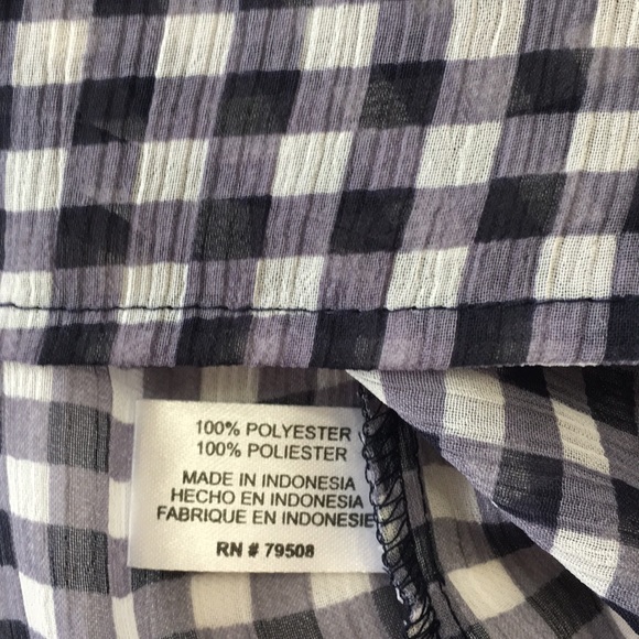 VIOLET + CLAIRE Gingham Check Popover Top Black & White Sz. S - Picture 7 of 8